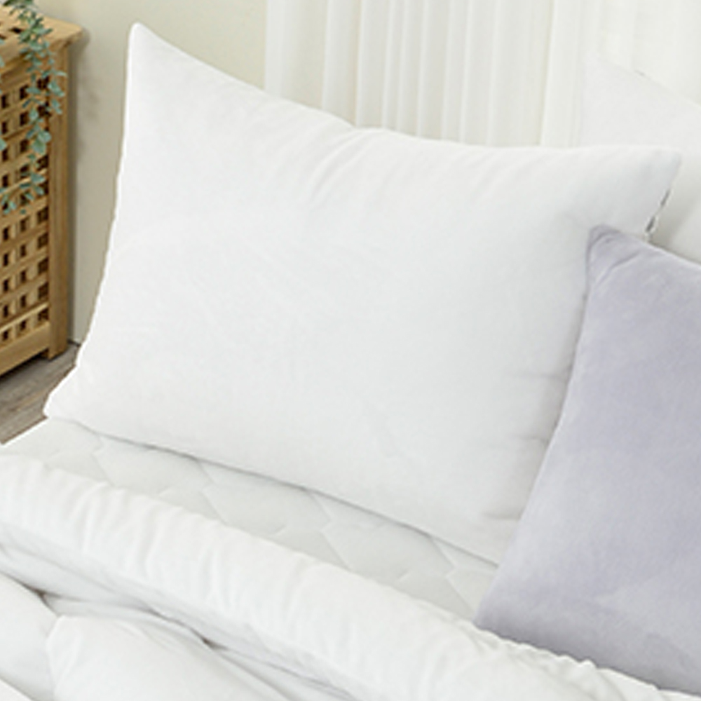 해피니 플라잉 퀼팅 극세사 베개커버 50x70cm (화이트) (베개솜 별매)