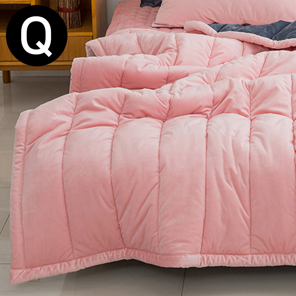 해피니 빌리 리버서블 극세사 차렵이불 퀸 Q (핑크)