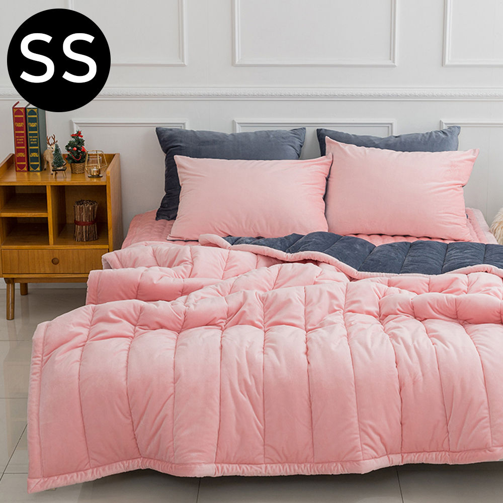 해피니 빌리 리버서블 극세사 차렵이불 베개커버세트 슈퍼싱글 SS (핑크) (베개솜 별매)