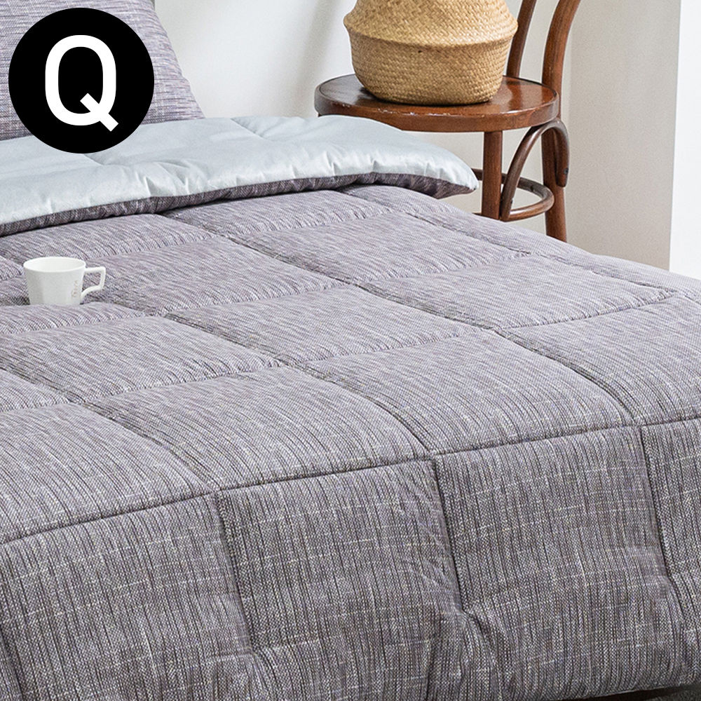해피니 엘레나 극세사 차렵이불 퀸 Q (그레이)