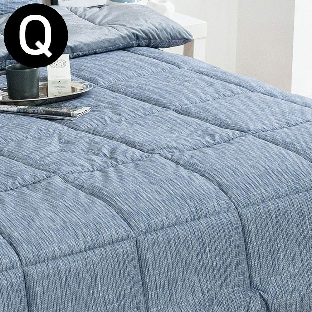 해피니 엘레나 극세사 차렵이불 퀸 Q (네이비)