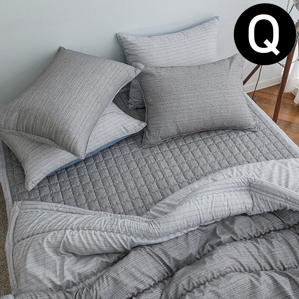 해피니 드리즐 소프트마이크로 간절기 이불 패드세트 퀸 Q (그레이)