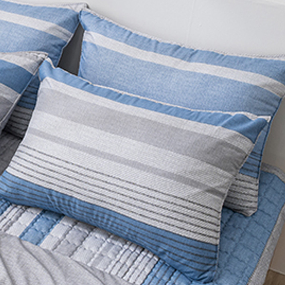 해피니 포인트라인 소프트마이크로 간절기 베개커버 50x70cm (블루) (베개솜 별매)