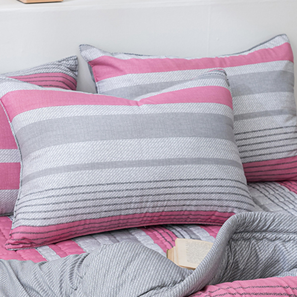 해피니 포인트라인 소프트마이크로 간절기 베개커버 50x70cm (핑크) (베개솜 별매)