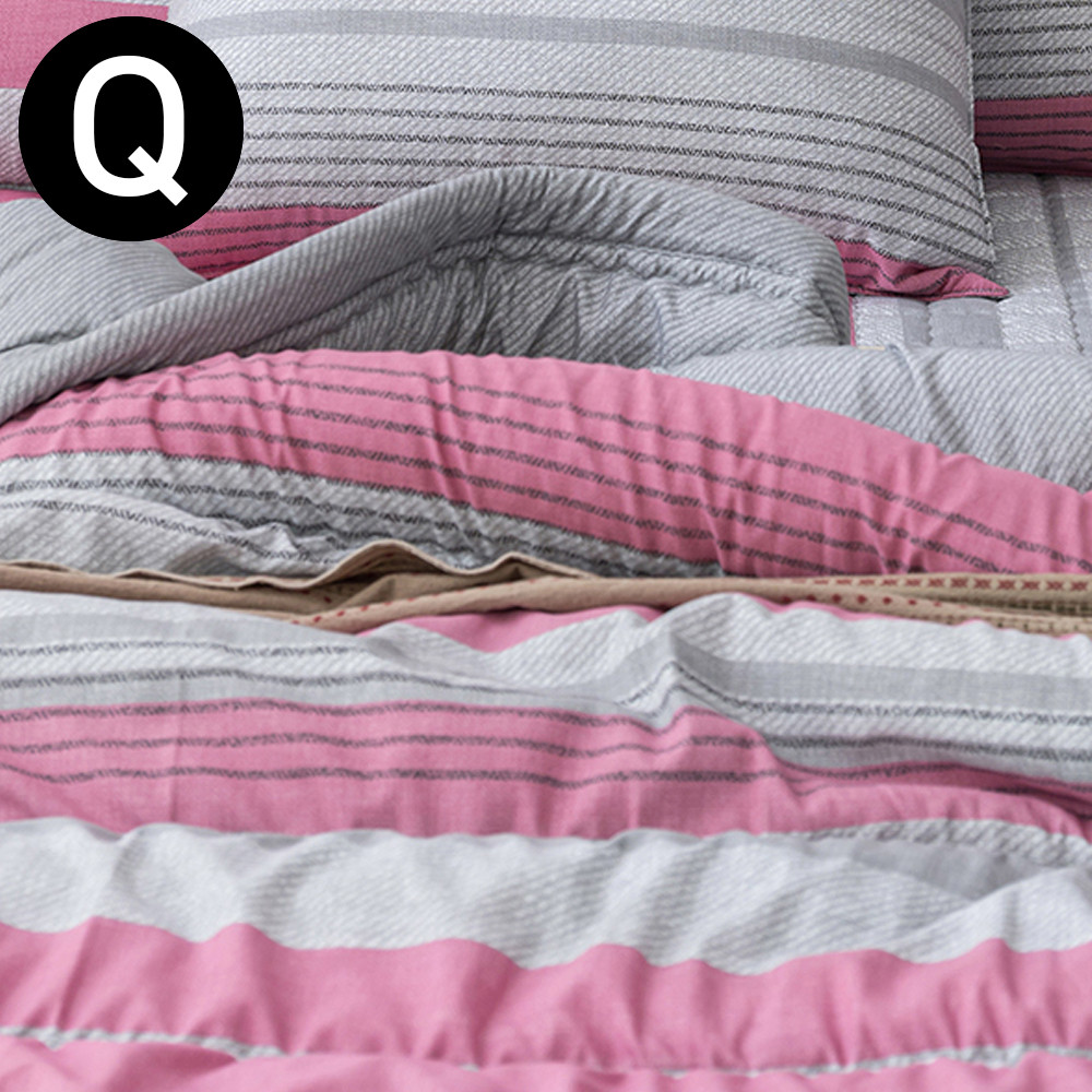 해피니 포인트라인 소프트마이크로 간절기 이불 퀸 Q (핑크)