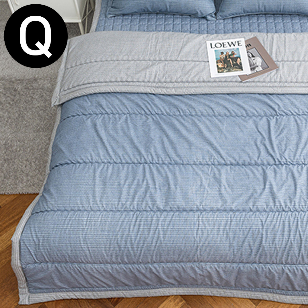 해피니 솔트 소프트마이크로 간절기 이불 퀸 Q (블루)