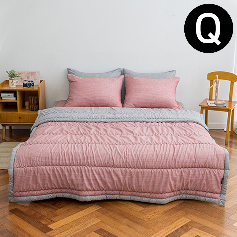 해피니 솔트 소프트마이크로 간절기 이불 베개커버세트 퀸 Q (레드) (베개솜 별매)