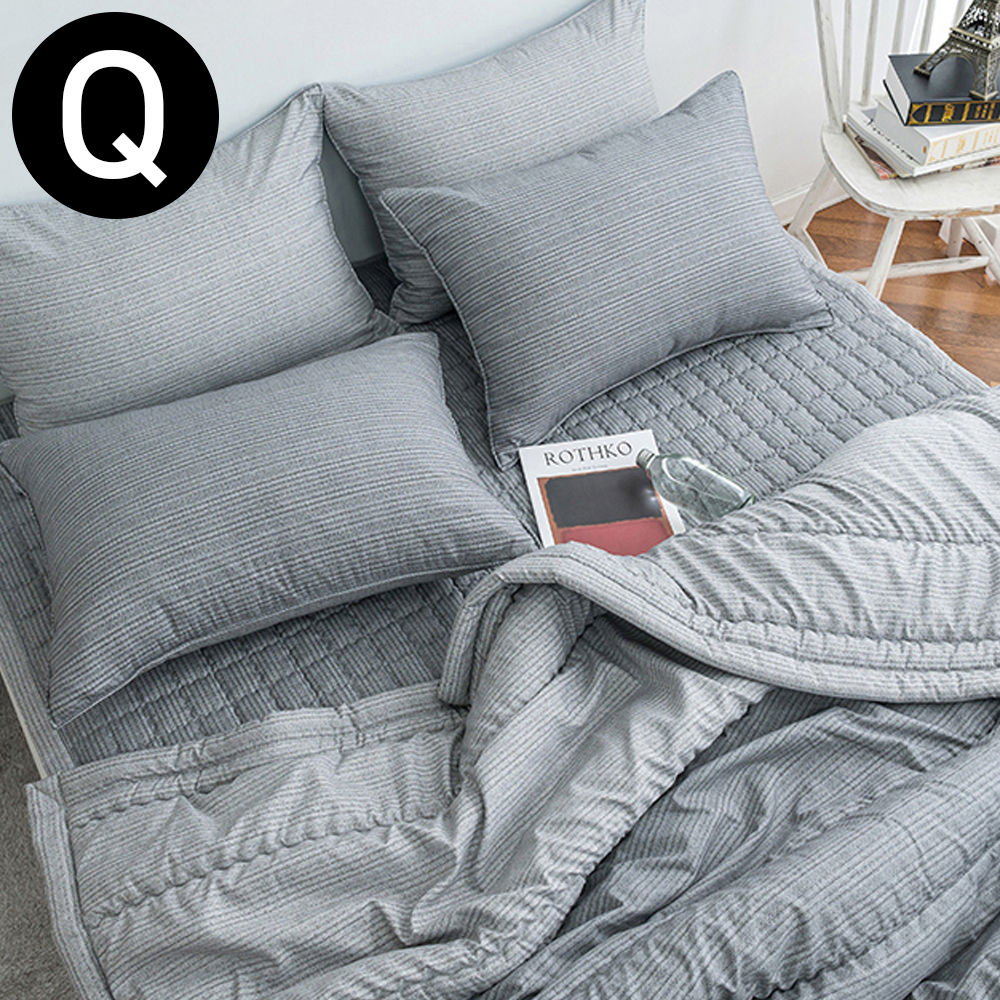 해피니 솔트 소프트마이크로 간절기 이불 패드세트 퀸 Q (그레이)