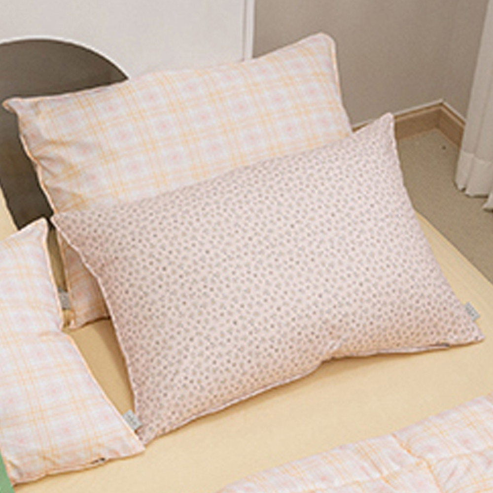 해피니 슈가체크 리버서블 소프트마이크로 베개커버 50x70cm (핑크오렌지) (베개솜 별매)