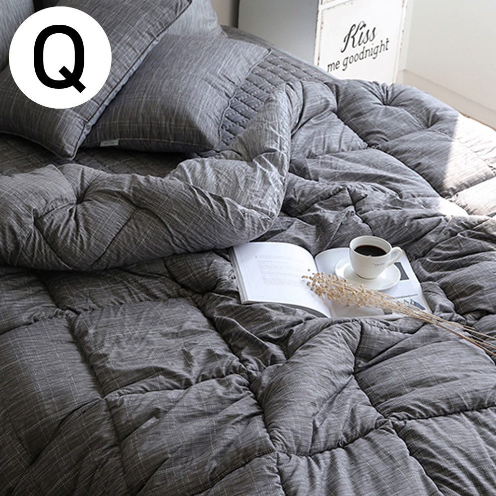 해피니 엘레나 소프트마이크로 차렵이불 (퀸 Q) (그레이)