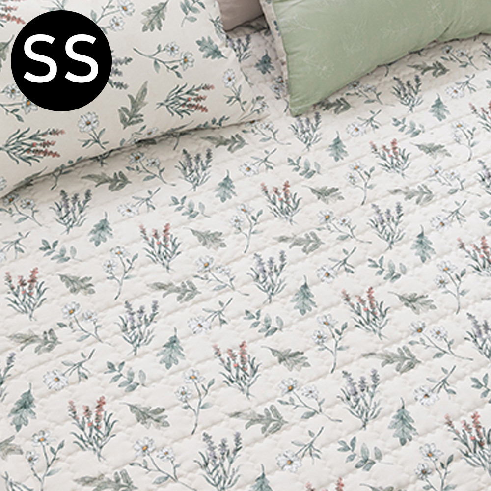 해피니 플로럴 소프트마이크로 패드 슈퍼싱글 SS (베이지) (카페트겸용)