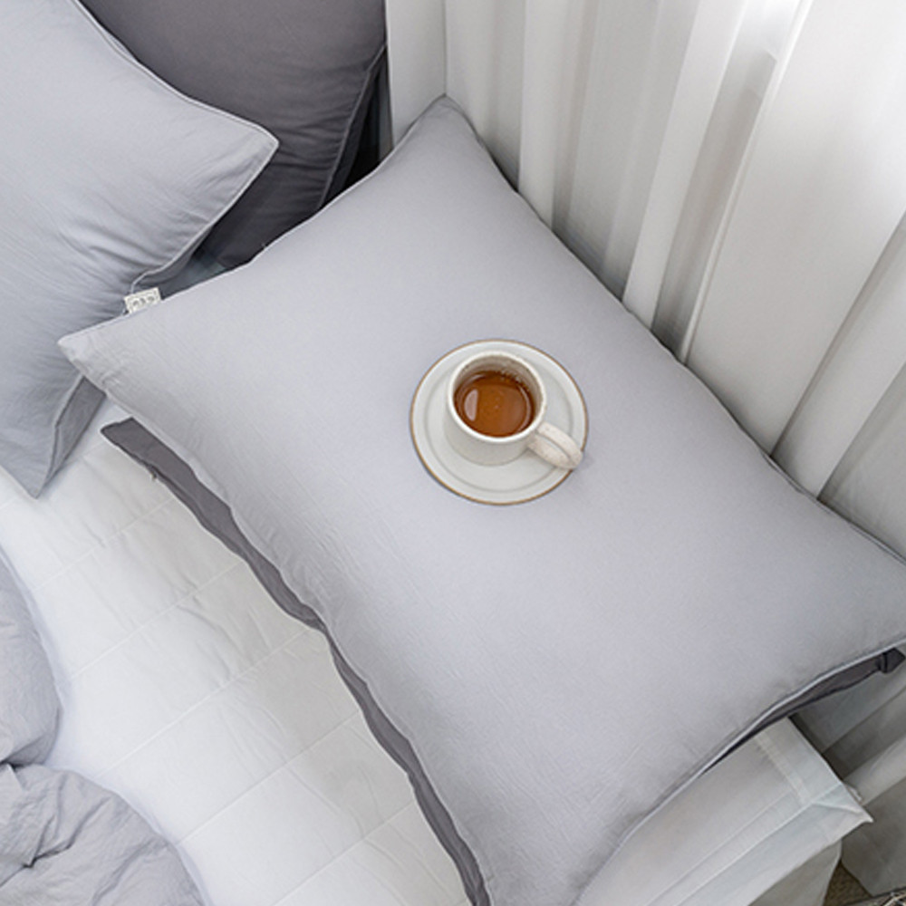 해피니 몽글몽글 소프트마이크로 피치가공 베개커버 50x70cm (그레이) (베개솜 별매)