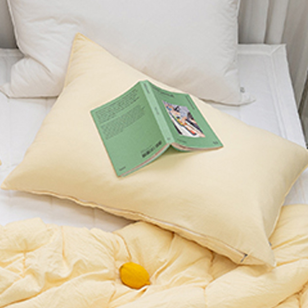 해피니 몽글몽글 소프트마이크로 피치가공 베개커버 50x70cm (옐로우) (베개솜 별매)