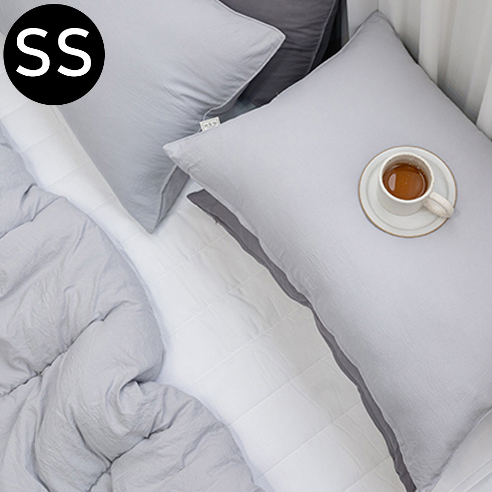 해피니 몽글몽글 소프트마이크로 피치가공 차렵이불 패드세트 슈퍼싱글 SS (이불 그레이. 패드 화이트)