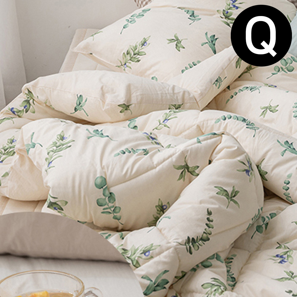 해피니 내추럴 광목 순면 차렵이불 퀸 Q (베이지)