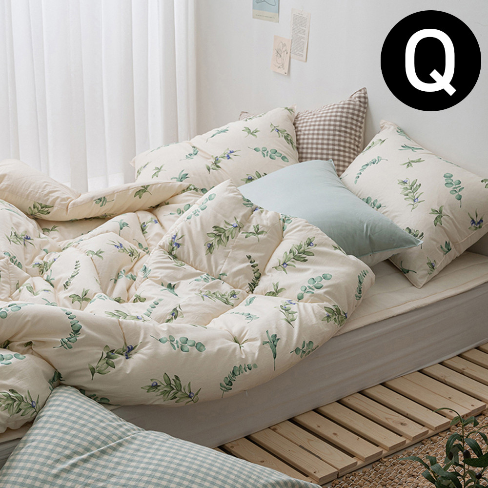 해피니 내추럴 광목 순면 차렵이불 패드세트 퀸 Q (베이지)