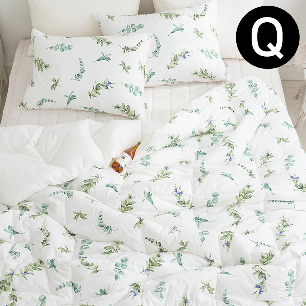 해피니 내추럴 광목 순면 차렵이불 패드세트 퀸 Q (화이트)