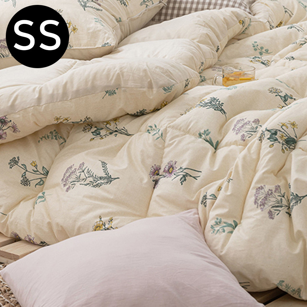 해피니 와일드 플라워 순면 차렵이불 슈퍼싱글 SS (베이지)