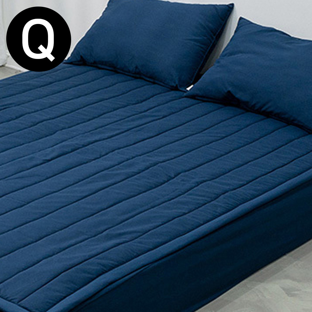 해피니 브로이 밴딩 패드 퀸 Q (네이비) (카페트겸용)