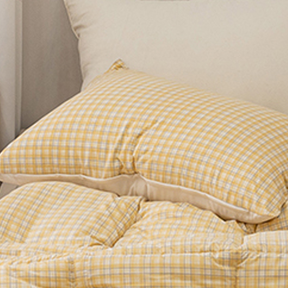 해피니 쿠키체크 소프트마이크로 베개커버 50x70cm (옐로우) (베개솜 별매)