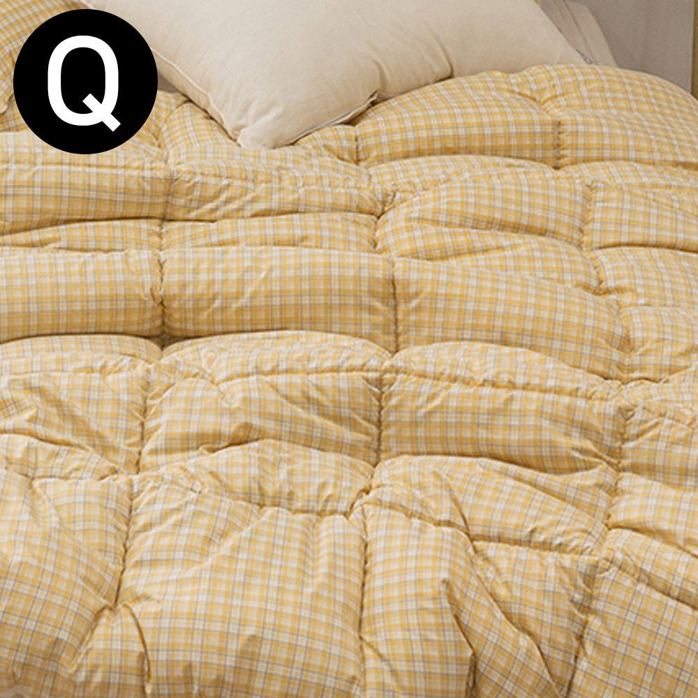 해피니 쿠키체크 소프트마이크로 차렵이불 퀸 Q (옐로우)