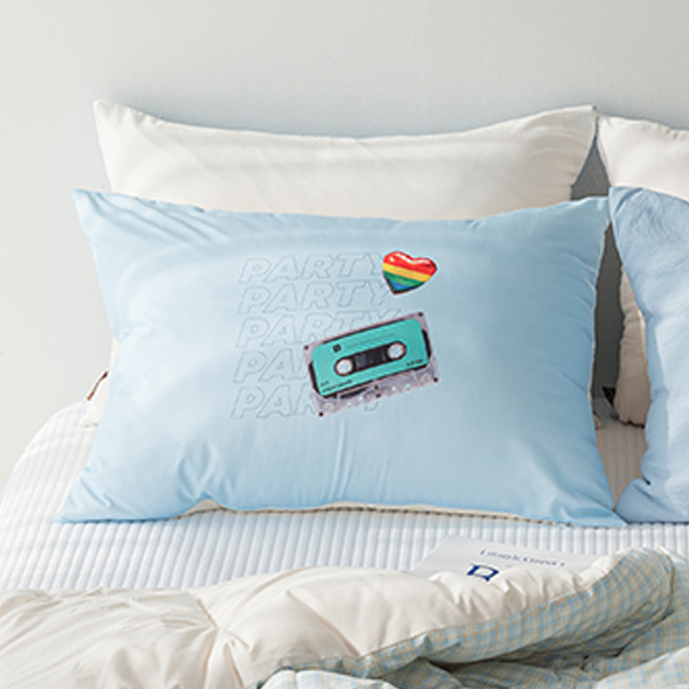 해피니 프린팅 마이크로화이바 먼지없는 베개커버 50x70cm (카세트) (베개솜 별매)