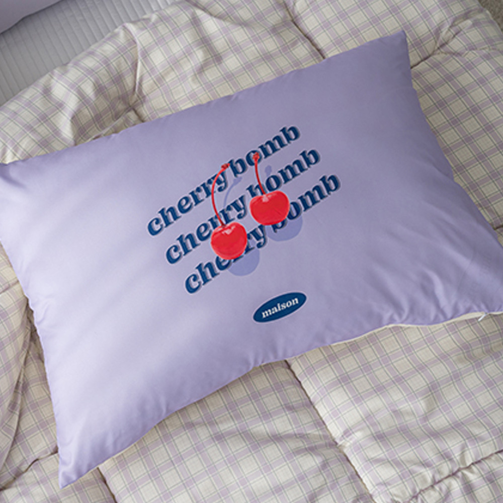 해피니 프린팅 마이크로화이바 먼지없는 베개커버 50x70cm (체리밤) (베개솜 별매)