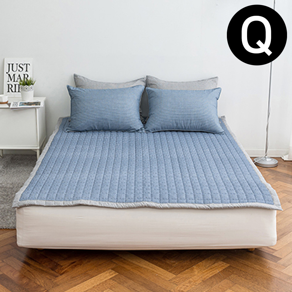 해피니 솔트 마이크로화이바 패드 퀸 Q (블루) (카페트겸용)