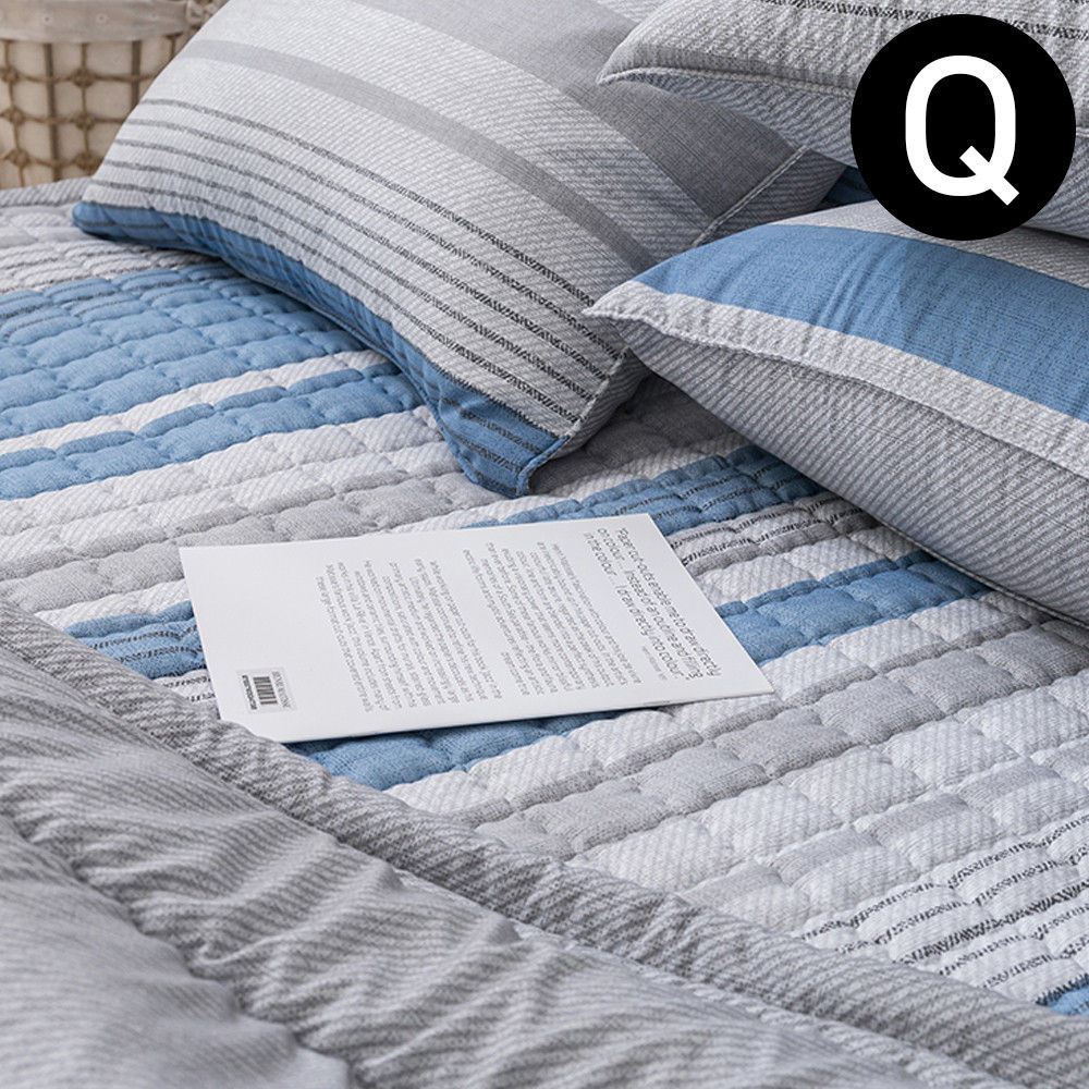 해피니 포인트라인 마이크로화이바 논슬립 패드 퀸 Q (블루) (카페트겸용)