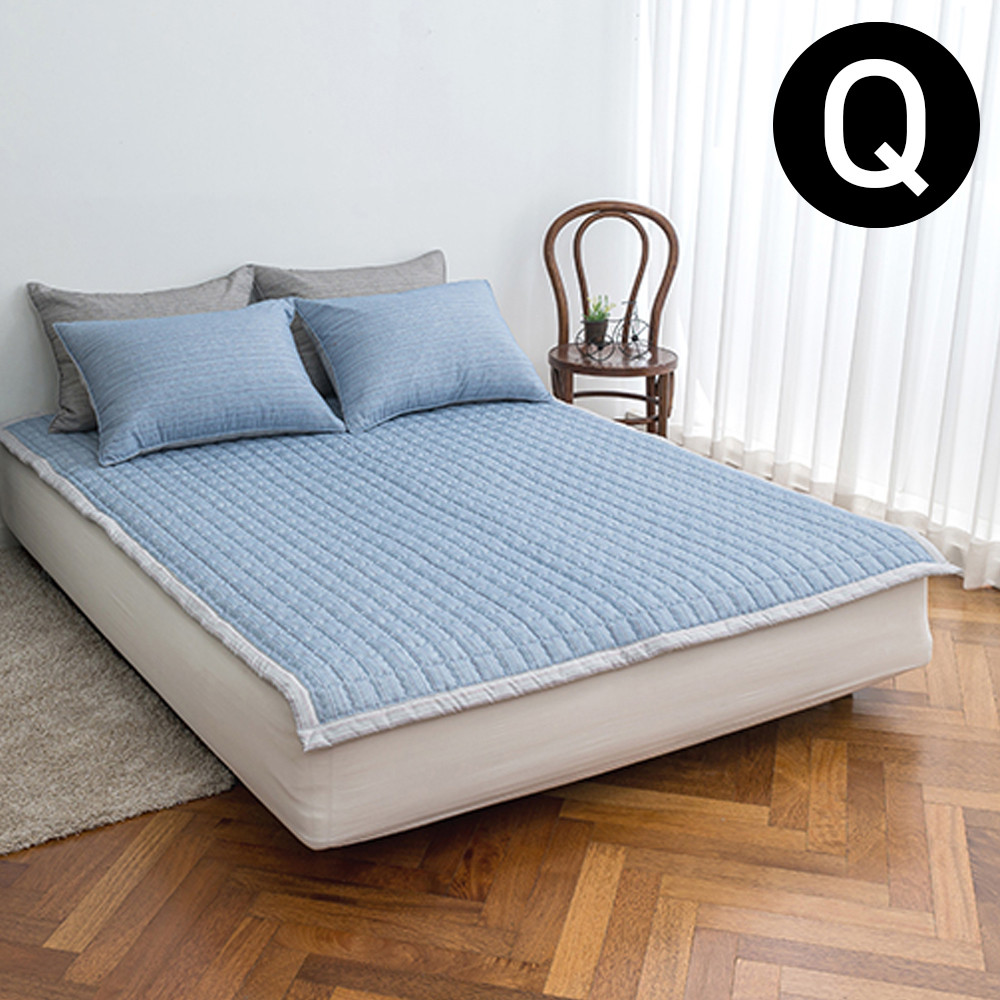 해피니 드리즐 마이크로화이바 논슬립 패드 퀸 Q (블루) (카페트겸용)