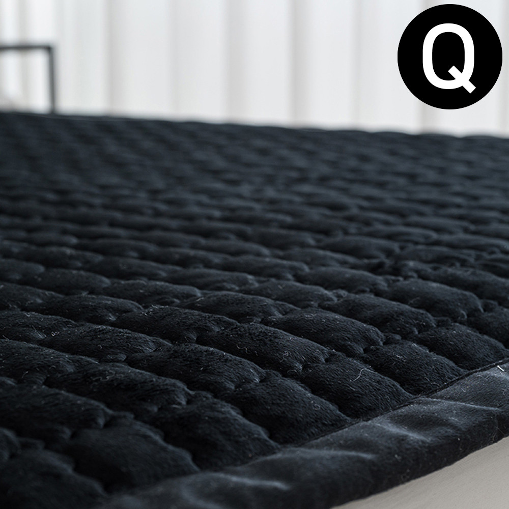 해피니 빌리 극세사 밴딩 패드 퀸 Q (블랙) (카페트겸용)