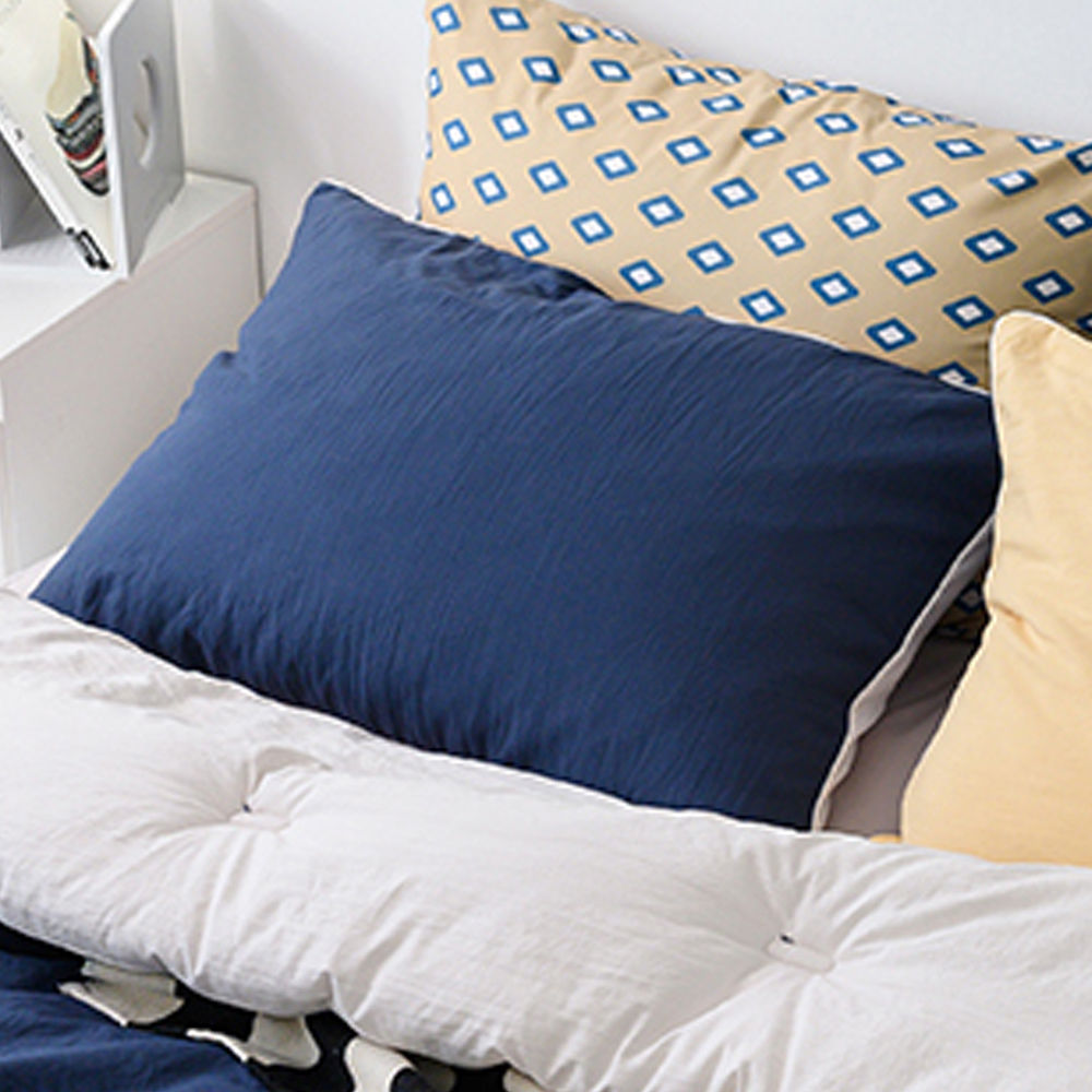 해피니 수플레 소프트마이크로 워싱 베개커버 50x70cm (네이비) (베개솜 별매)