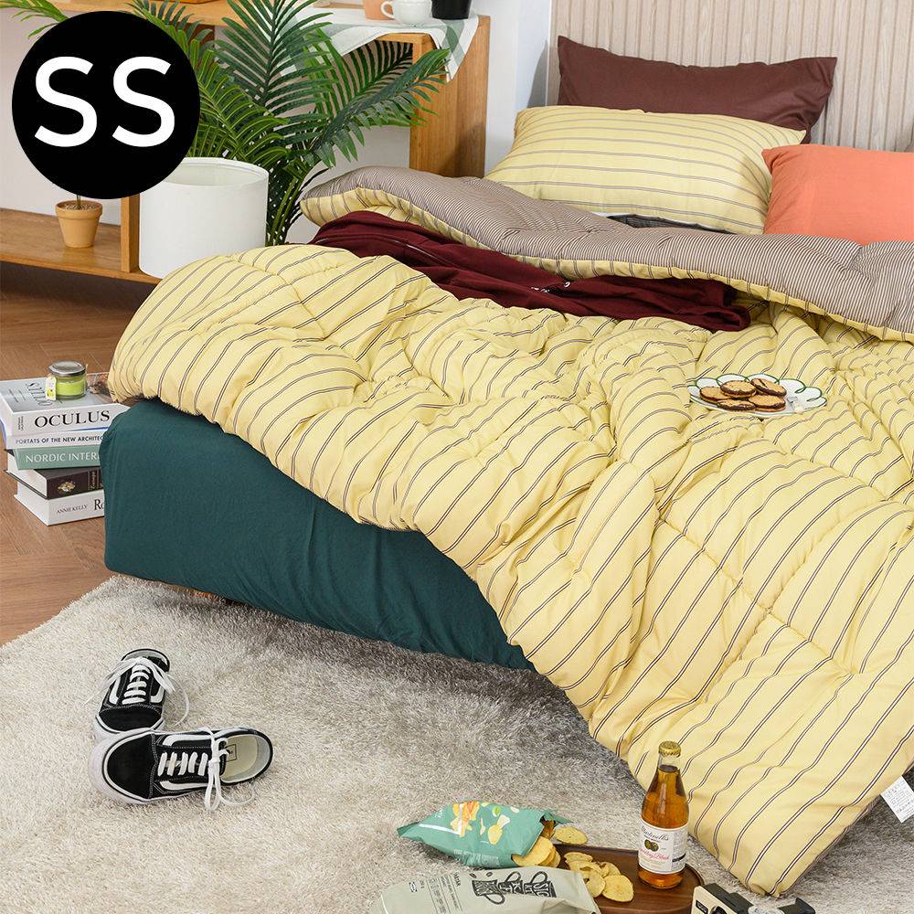 해피니 마크 소프트마이크로 차렵이불 베개커버세트 슈퍼싱글 SS (머스타드) (베개솜 별매)