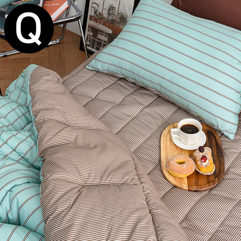 해피니 마크 소프트마이크로 차렵이불 패드세트 퀸 Q (민트)