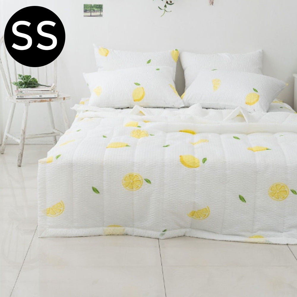 해피니 레몬 여름 간절기 이불 베개커버세트 슈퍼싱글 SS (화이트) (베개솜 별매)