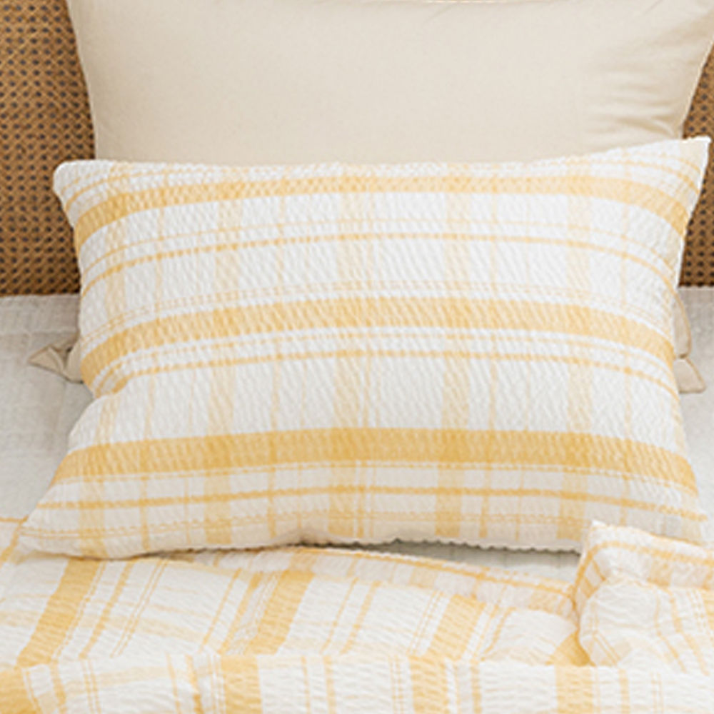 해피니 샤브레 여름 베개커버 50x70cm (옐로우) (베개솜 별매)