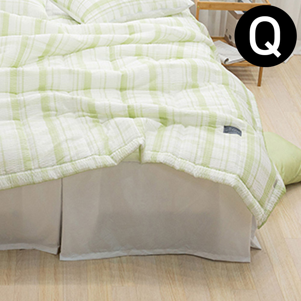 해피니 샤브레 여름 간절기 이불 퀸 Q (올리브 그린)