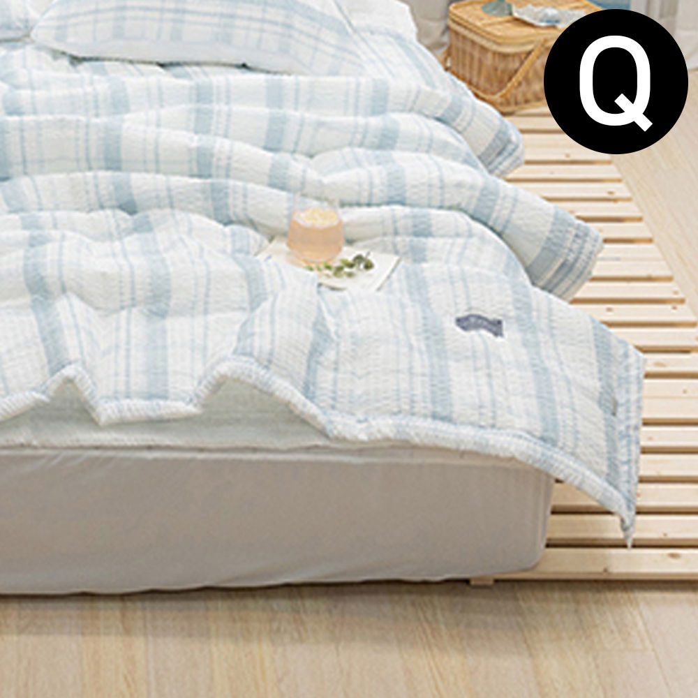 해피니 샤브레 여름 간절기 이불 퀸 Q (블루)