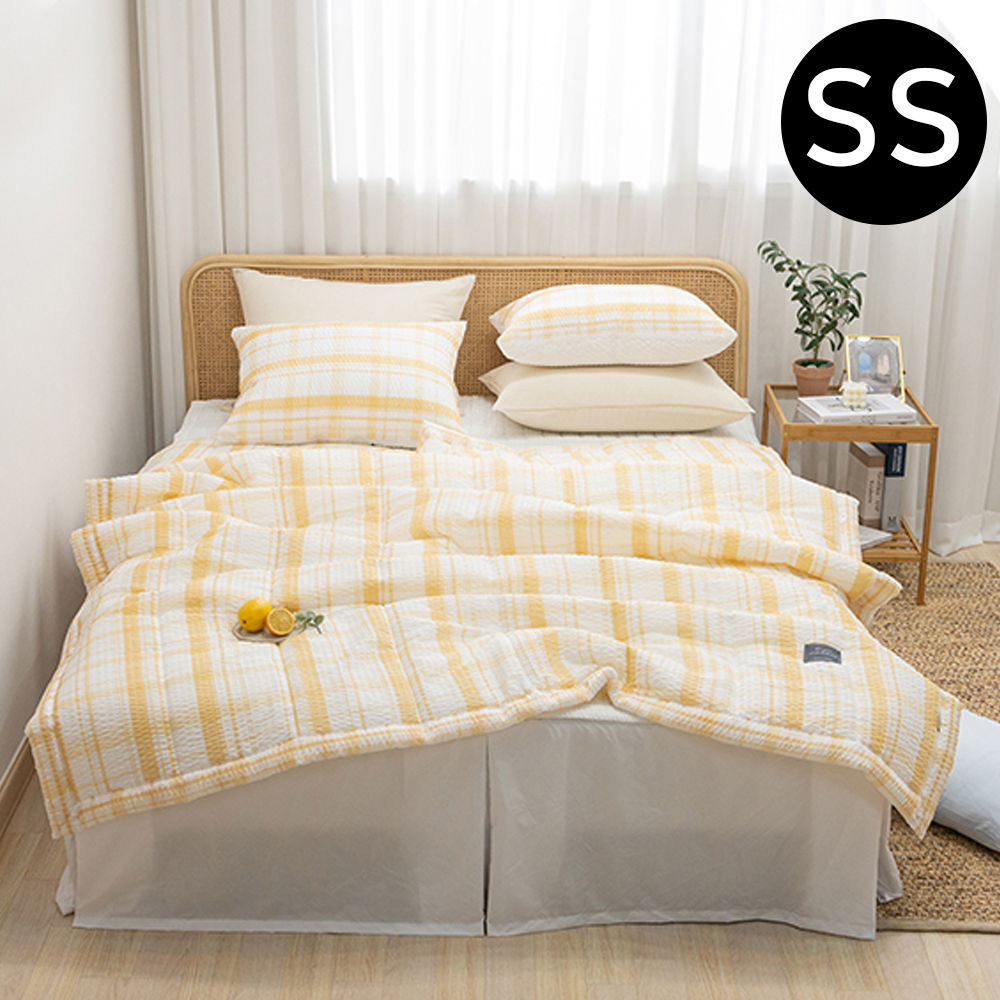 해피니 샤브레 여름 간절기 이불 베개커버세트 슈퍼싱글 SS (옐로우) (베개솜 별매)