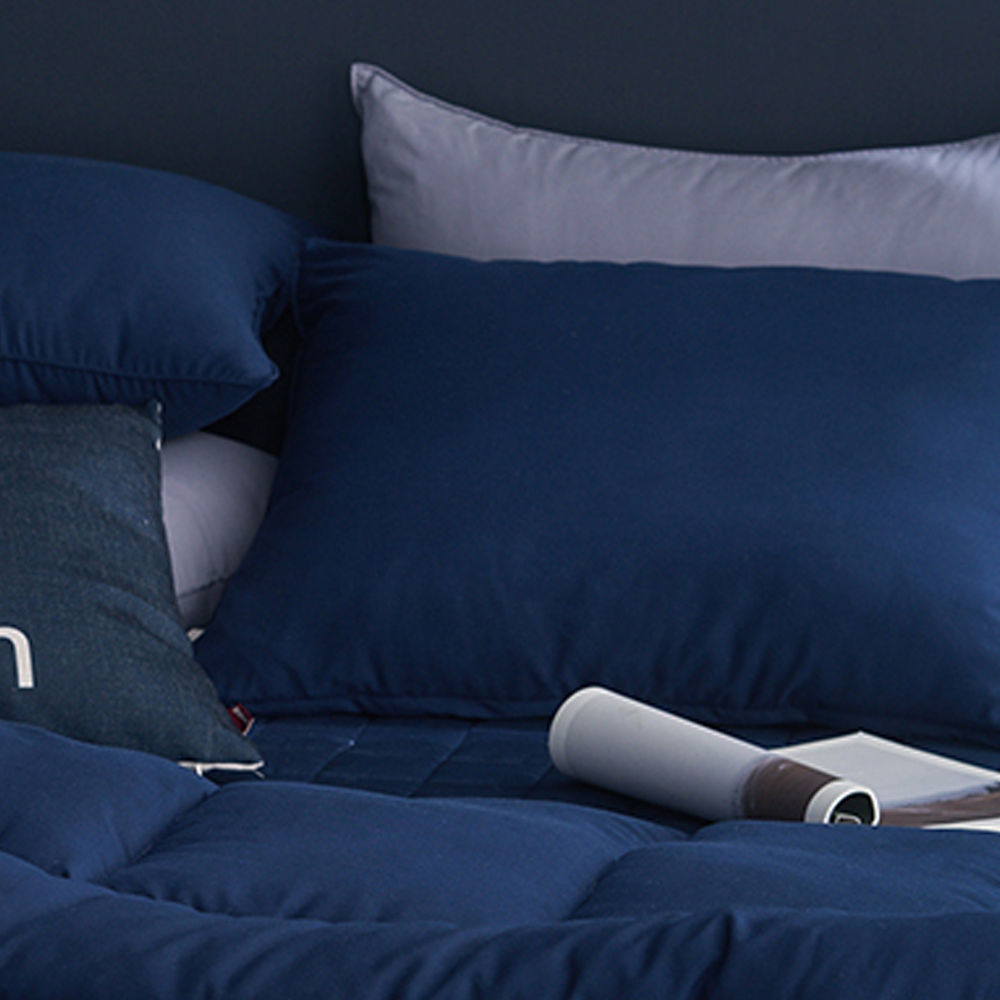 해피니 내추럴 비비드 베개커버 50x70cm (네이비) (베개솜 별매)