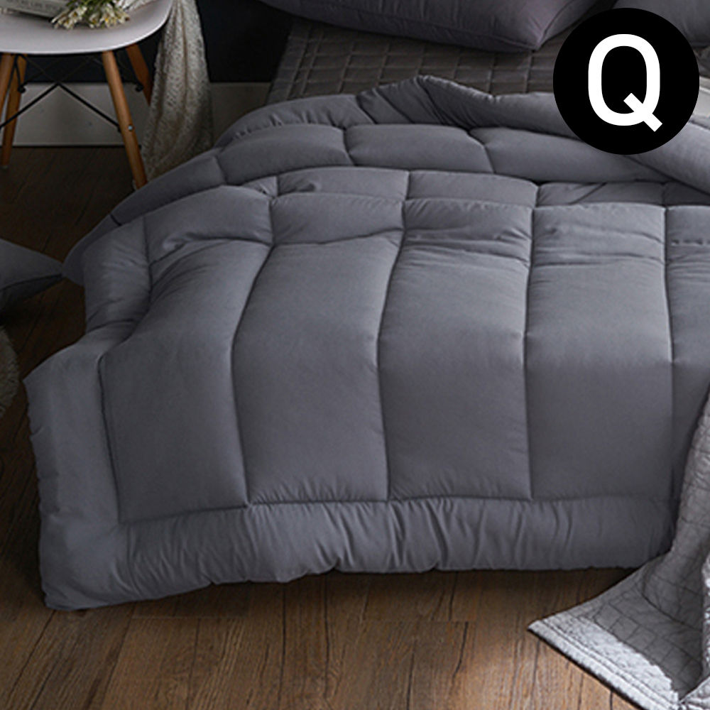 해피니 내추럴 비비드 차렵이불 퀸 Q (그레이)