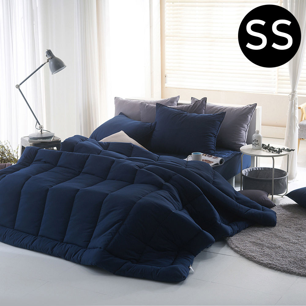 해피니 내추럴 비비드 차렵이불 베개커버세트 슈퍼싱글 SS (네이비) (베개솜 별매)