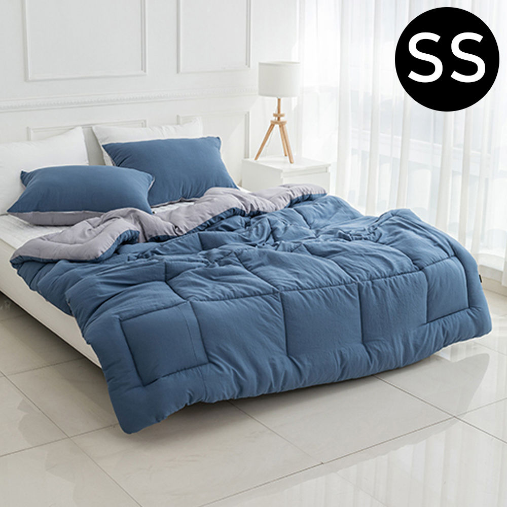 해피니 딥슬립 워싱 차렵이불 베개커버세트 슈퍼싱글 SS (네이비) (베개솜 별매)