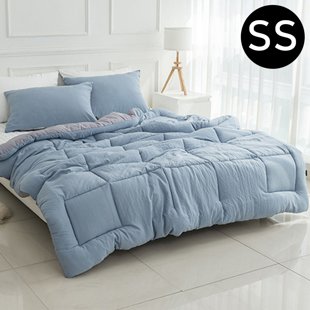 해피니 딥슬립 워싱 차렵이불 베개커버세트 슈퍼싱글 SS (블루) (베개솜 별매)