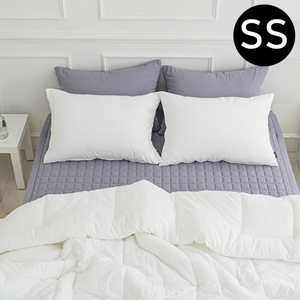 해피니 딥슬립 워싱 차렵이불 패드세트 슈퍼싱글 SS (이불 화이트.패드 그레이) (베개솜 별매)