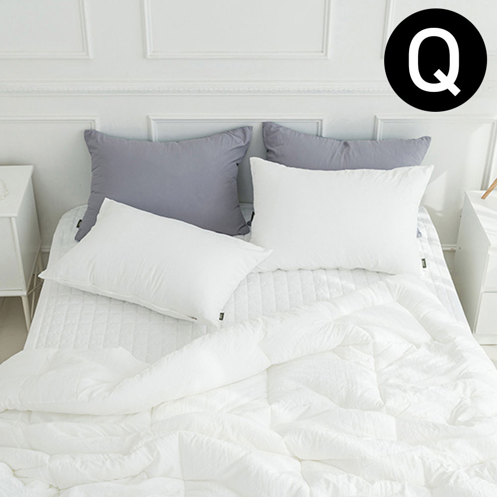해피니 딥슬립 워싱 차렵이불 패드세트 퀸 Q (화이트) (베개솜 별매)