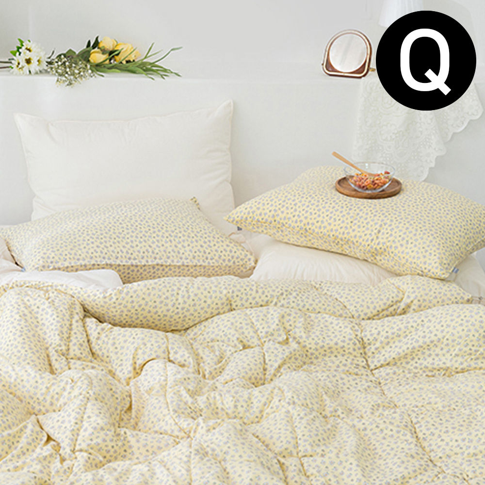 해피니 러블리 데이지 차렵이불 베개커버세트 퀸 Q (옐로우) (베개솜 별매)