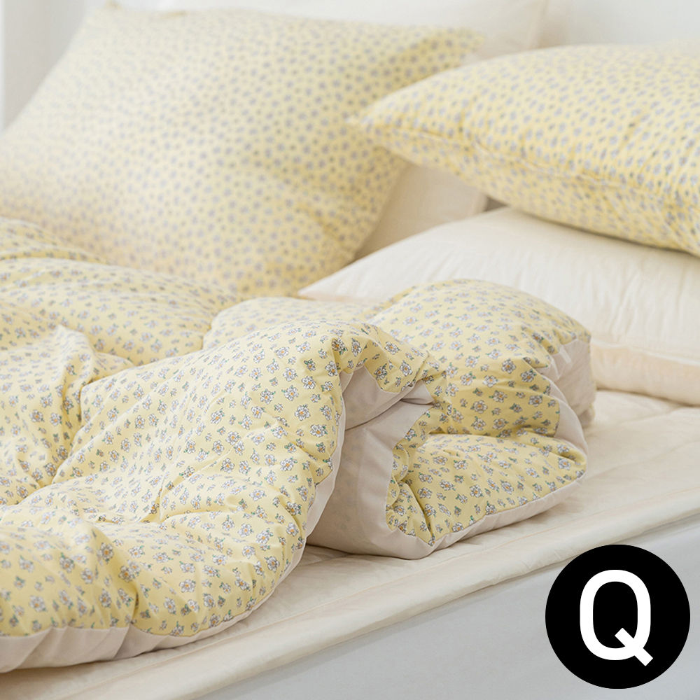 해피니 러블리 데이지 차렵이불 패드세트퀸 Q (이불 옐로우.패드 베이지) (베개솜 별매)
