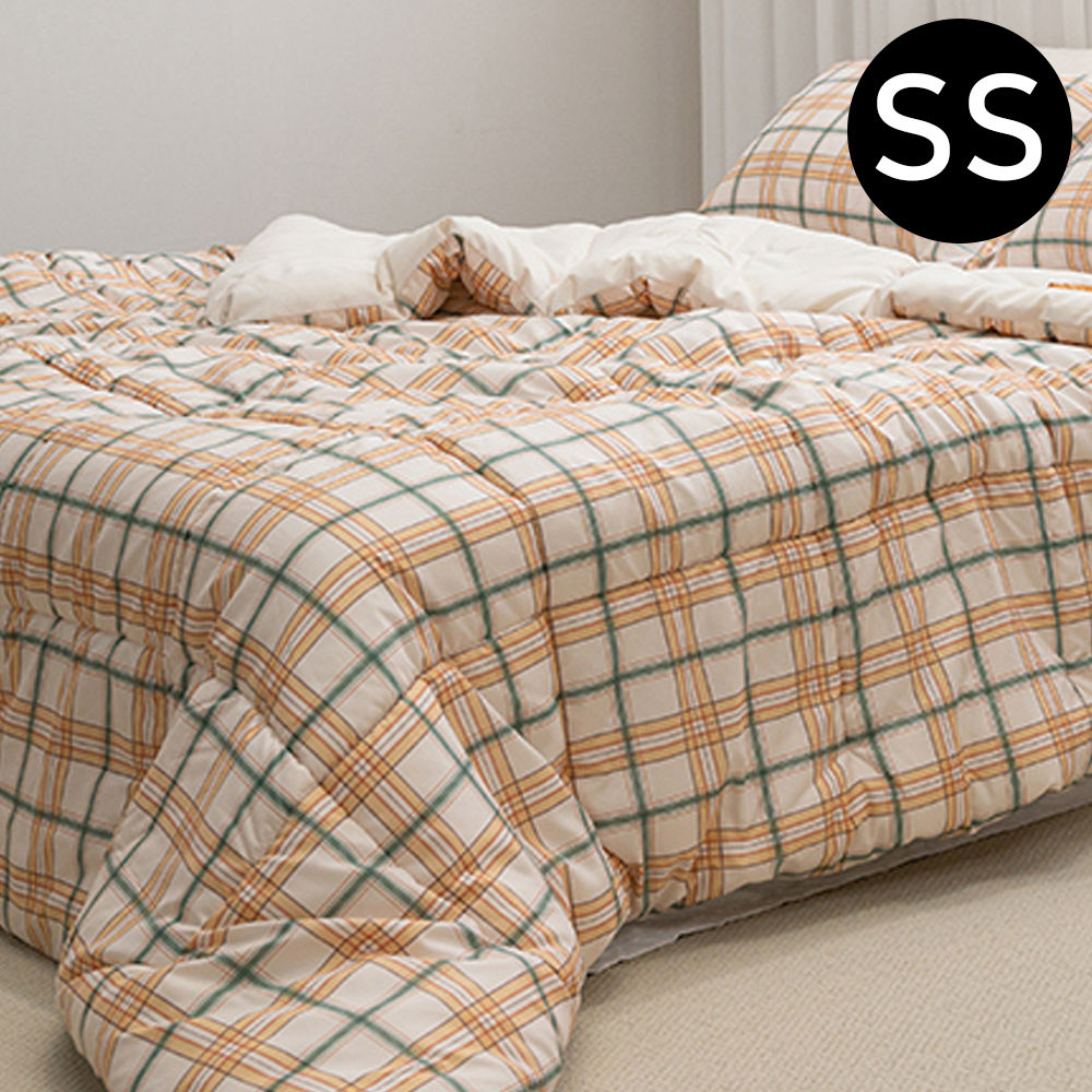 해피니 마드라스 체크 차렵이불 슈퍼싱글 SS (허니치즈)