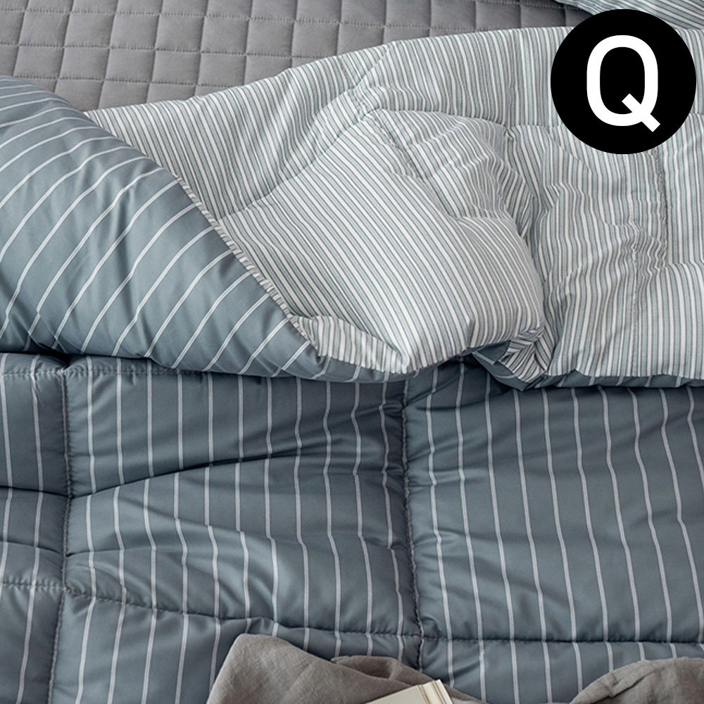 해피니 어반라인 차렵이불 퀸 Q (그레이)